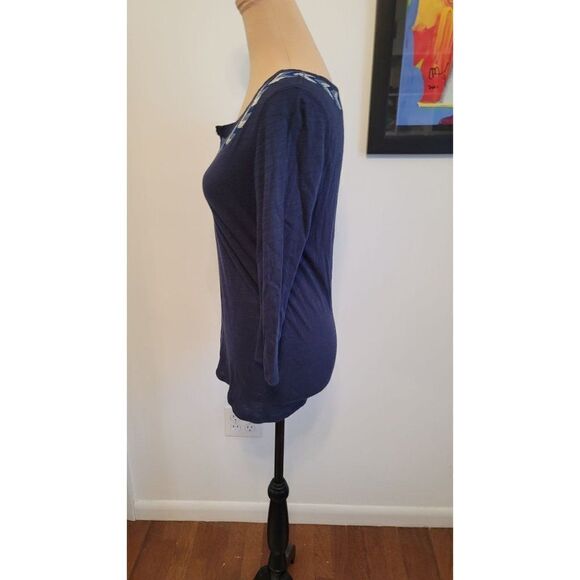 Lucky Brand 3/4 Sleeve Embroidered Women's Top - Picture 3 of 9